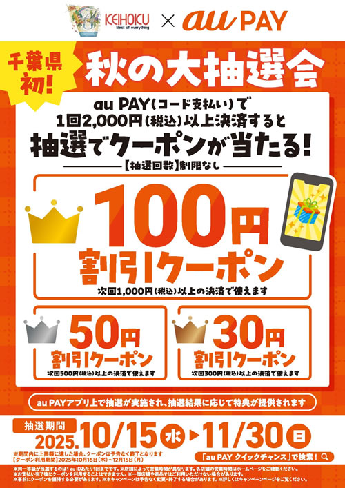 auPAY秋の大抽選会実施中